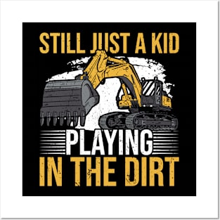 Excavator Heavy Equipment Operator Posters and Art